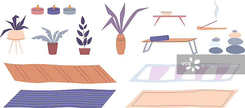 瑜伽馆或普拉提元素运动图片素材