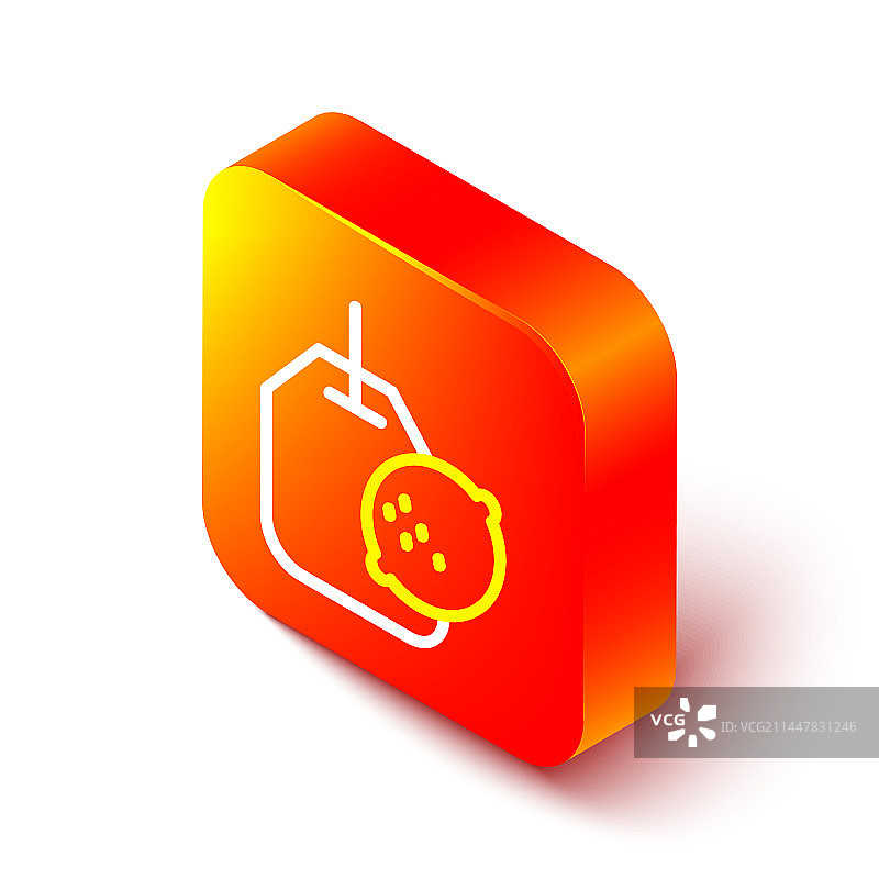 2.5D线条柠檬茶包图标图片素材