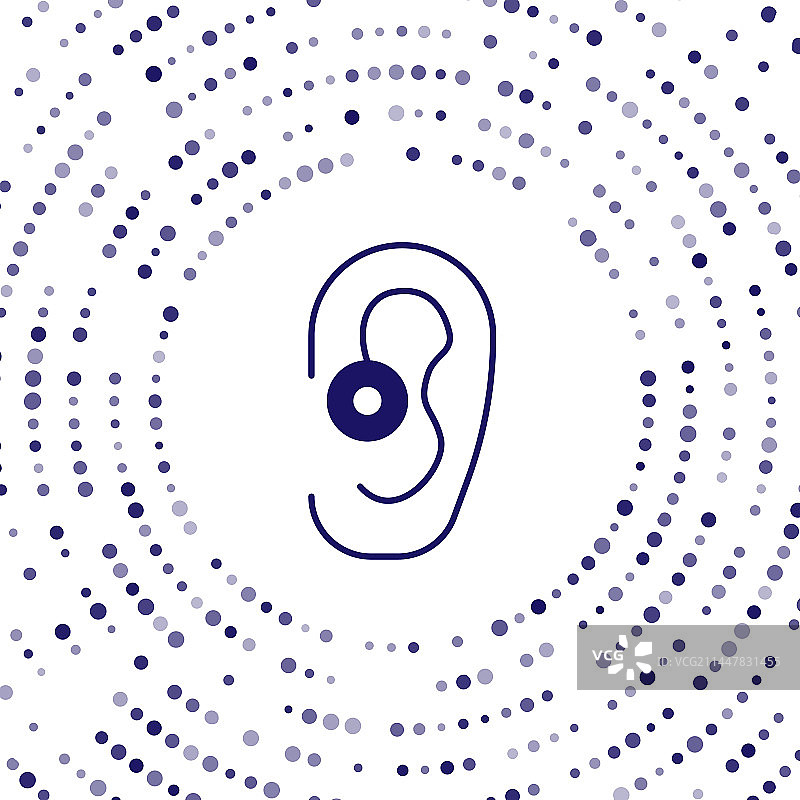 白色背景上的蓝色助听器图标图片素材