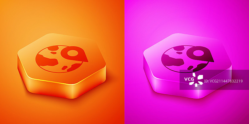 2.5D地球定位图标图片素材