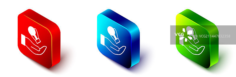 2.5D风格拳击手套图标（白色背景）图片素材