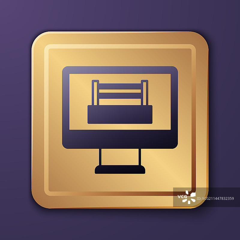 电视屏幕上的紫色拳击擂台秀图片素材