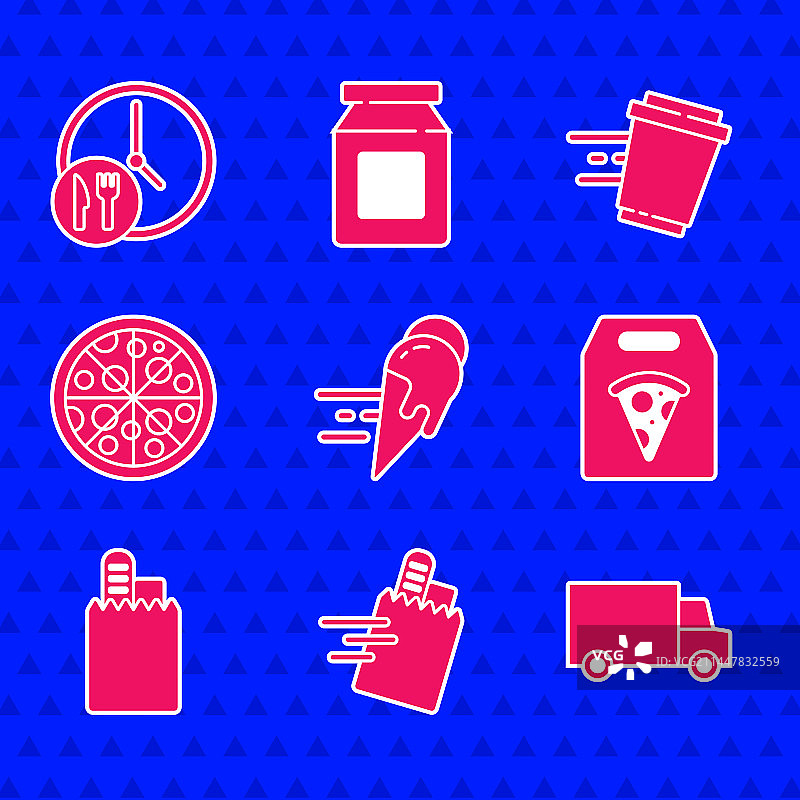 在线订购冰淇淋和快速外卖图片素材