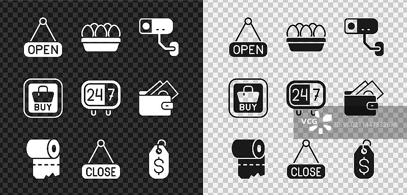 带有打开的鸡蛋盒子的悬挂标志图片素材