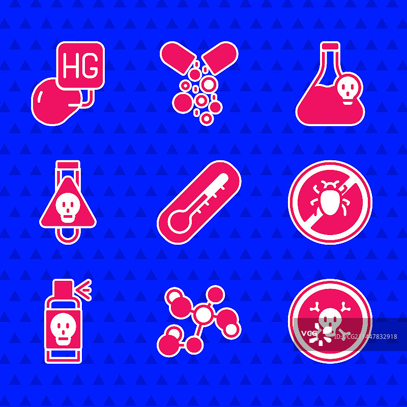 温度计化学式骨骼和头骨套装图片素材