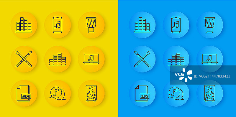 MP3文件与鼓槌音乐图片素材