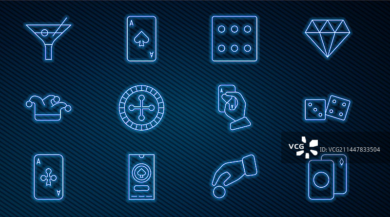 一副纸牌游戏骰子赌场线图片素材