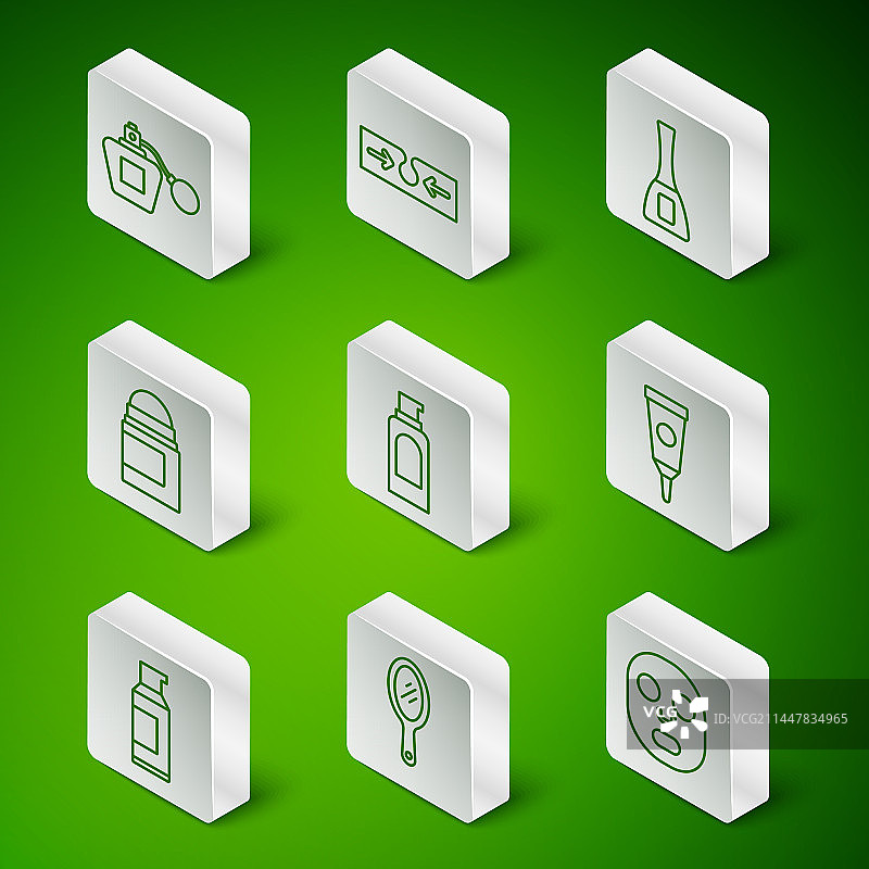 面部美容面膜手持镜线条设计图片素材