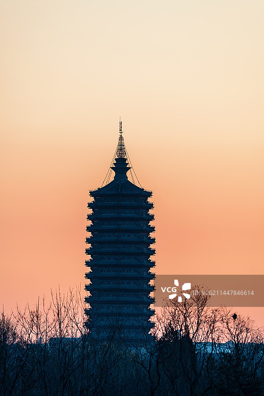 通州燃灯佛舍利塔日出图片素材