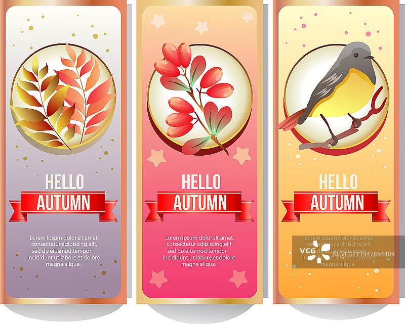 带有鸟鸣声的秋季banner合集图片素材