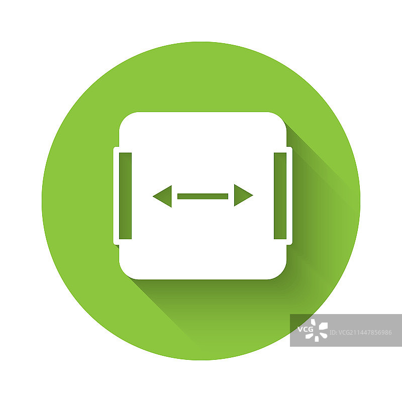 白色区域测量图标，长阴影图片素材