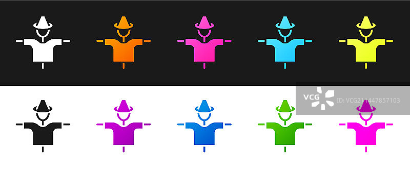 稻草人图标黑白隔离图片素材