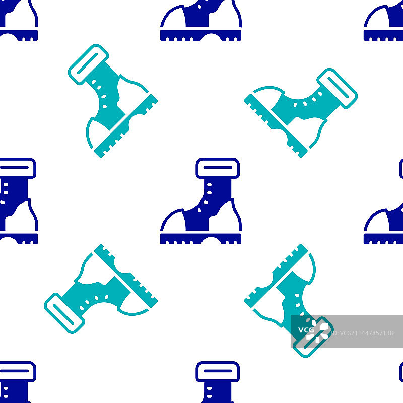 蓝色防水橡胶靴图标图片素材