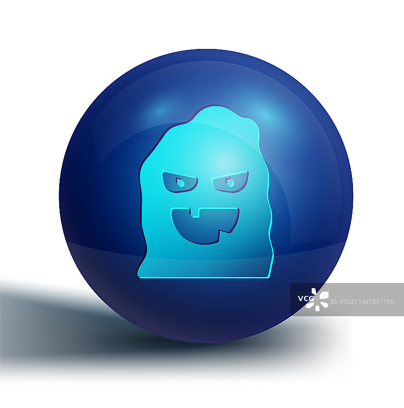 蓝色万圣节幽灵面具图标图片素材