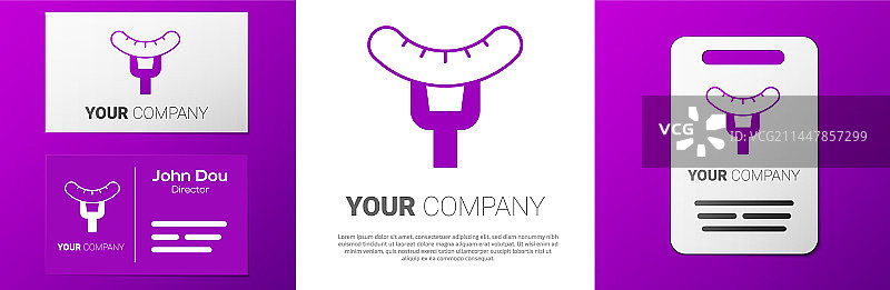 叉子上的香肠标志图片素材