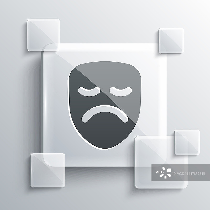 灰色戏剧面具图标图片素材