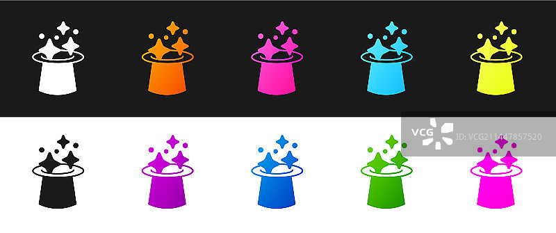 黑白魔法帽图标素材图片素材