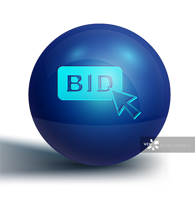 白色背景上的蓝色投标图标图片素材