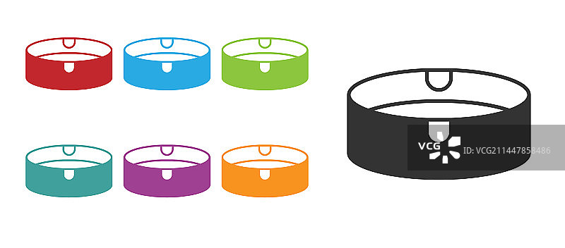 白色背景上的黑色烟灰缸图标图片素材