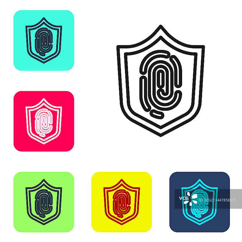 白色背景上的黑色指纹图标图片素材