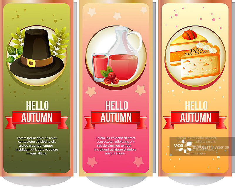 彩色感恩节banner，糖浆南瓜图片素材