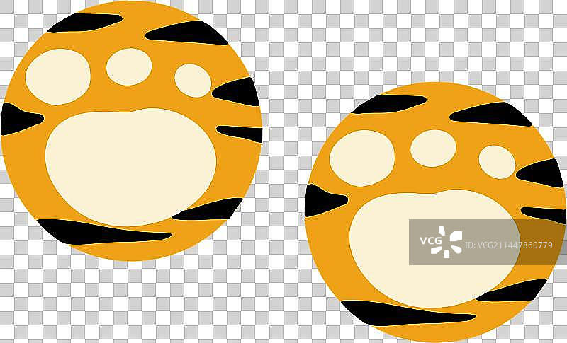 卡通老虎脚印免抠图素材图片素材