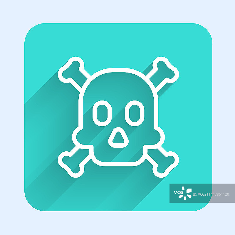 白色线条骨骼和骷髅有毒标志图片素材