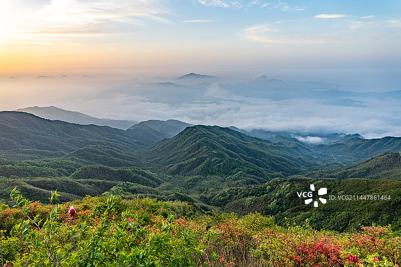湖南省长沙市大围山森林公园城市风光图片素材