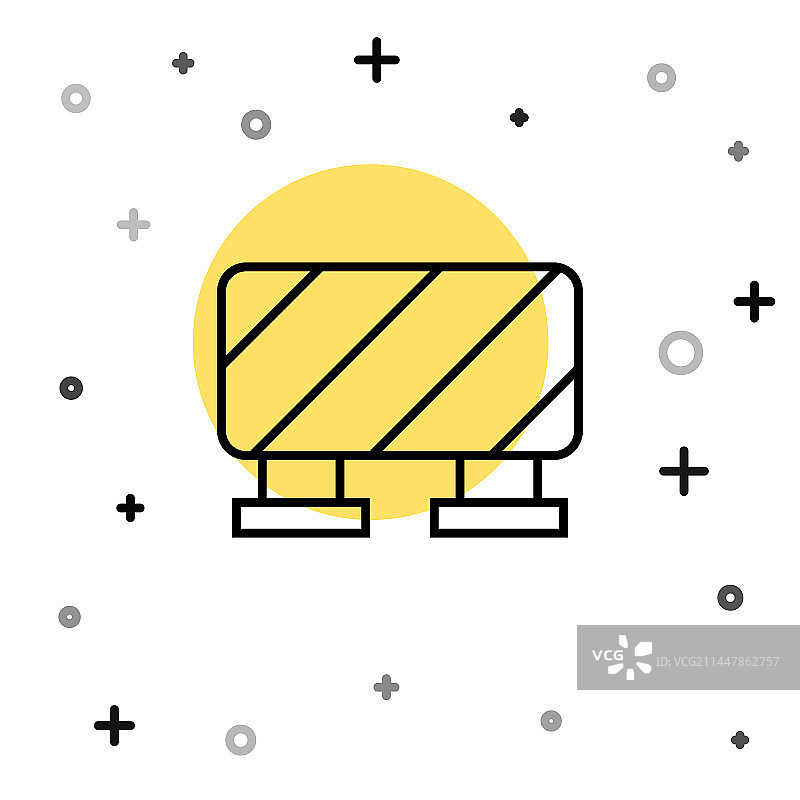 白色背景上的道路障碍黑色线条图标图片素材