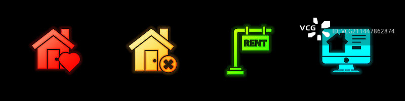 带有心形和错误标记的房屋图片素材