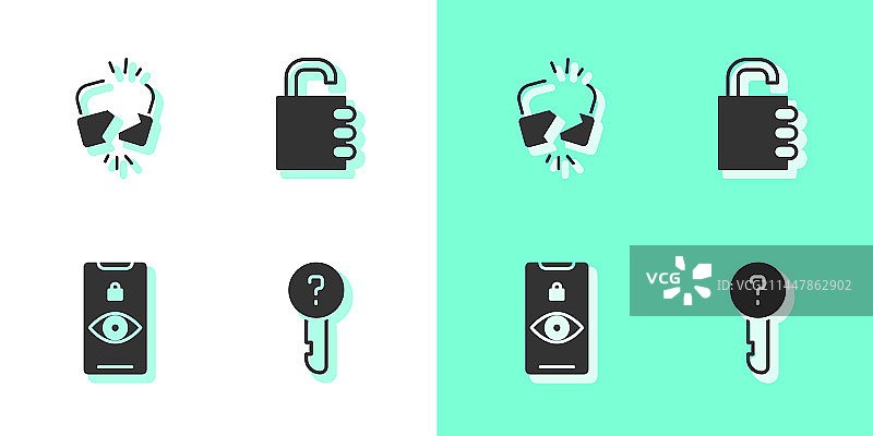 未定义钥匙破碎或破裂的锁眼图片素材