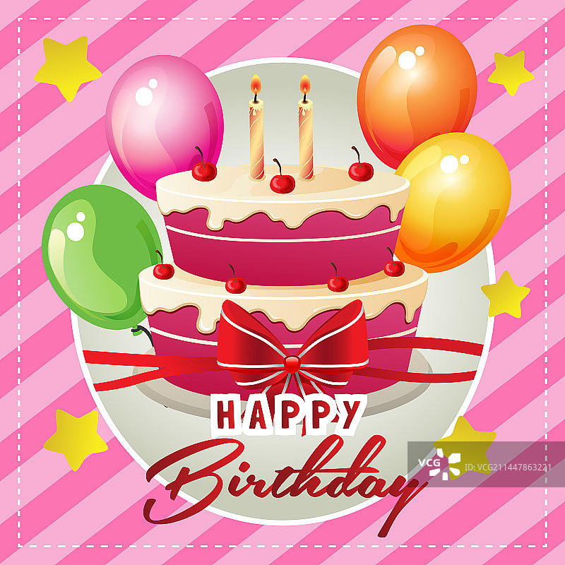 可爱纸杯蛋糕生日贺卡图片素材