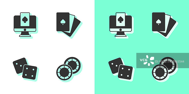 在线扑克游戏桌筹码图片素材