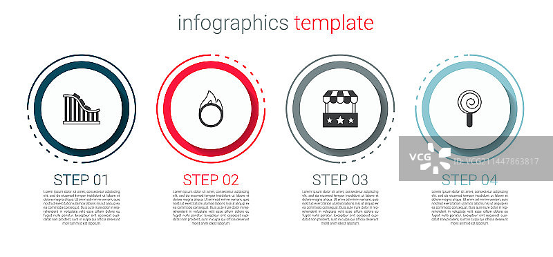 过山车马戏团火焰圈和票箱合集图片素材