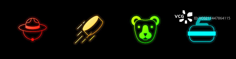 加拿大游骑兵帽冰球熊头套装图片素材