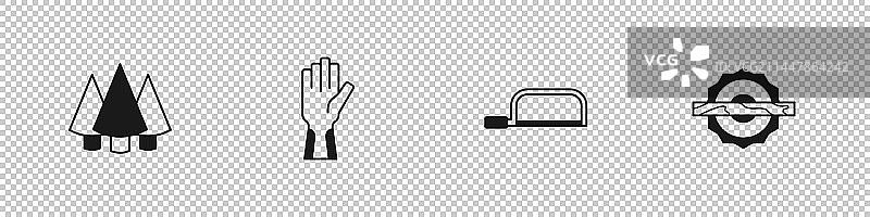 圣诞树防护手套钢锯图片素材