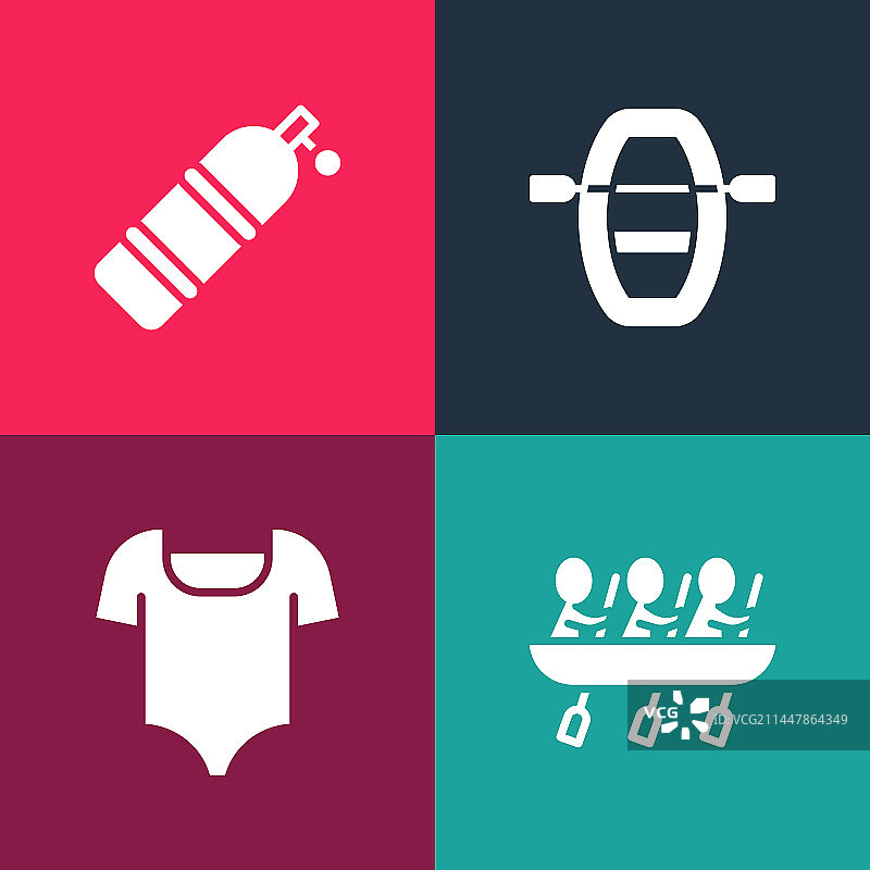 波普风独木舟赛艇运动图片素材