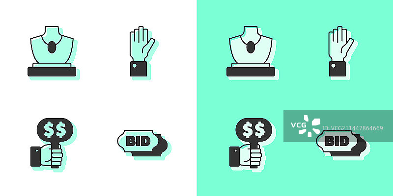 拍卖珠宝销售手持套装图片素材