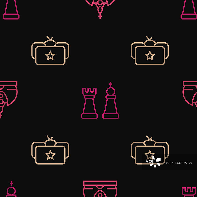 皇冠、毛帽和国际象棋图案素材图片素材