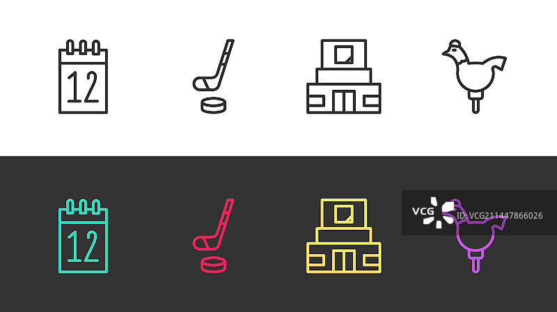 日历、冰球棍图标图片素材