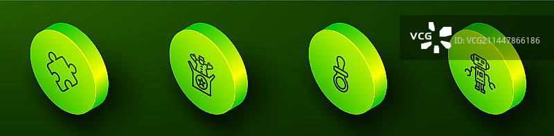 2.5D等距积木玩具套装图片素材