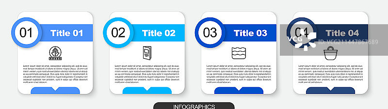 邮轮宣传册海浪沙滩包合集图片素材