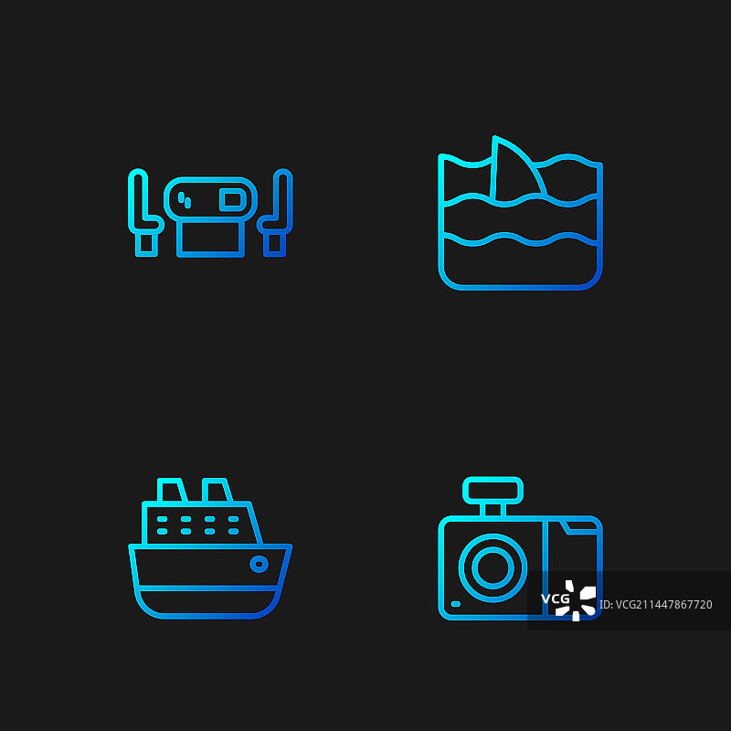 照片相机邮轮扑克桌线条图片素材