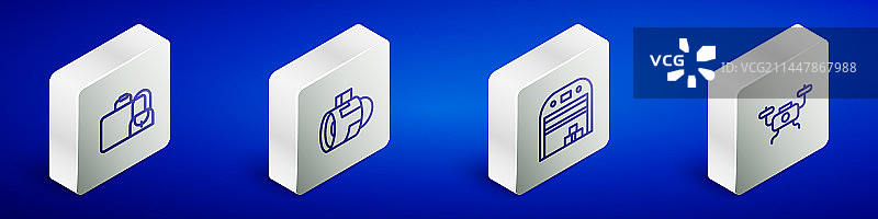 2.5D手提箱喷气发动机涡轮机线条图片素材