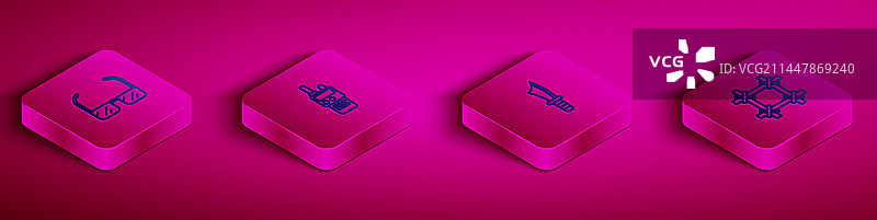 2.5D等距线条安全护目镜对讲机图片素材