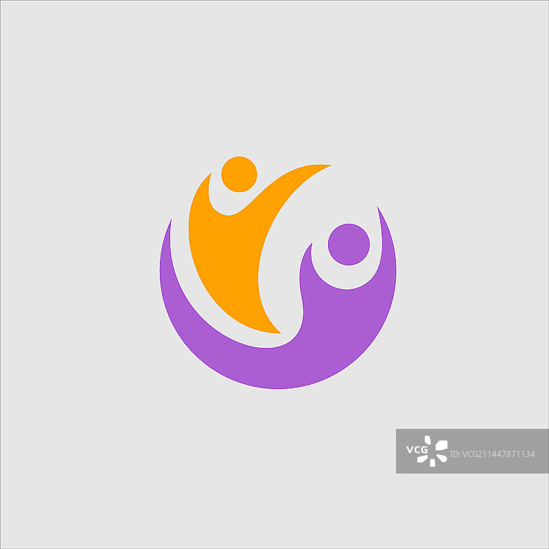 三个快乐的人在彩色圆形中图片素材