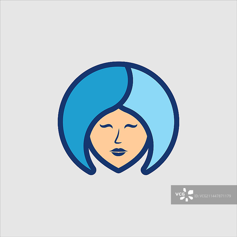 美丽的女人脸logo设计模板图片素材