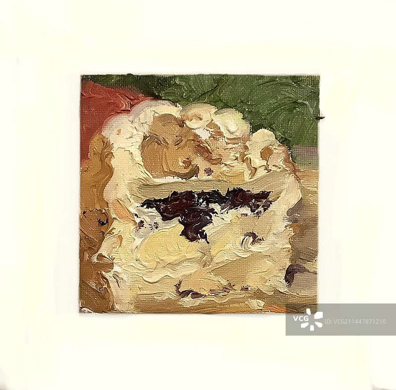 奶油蛋糕油画图片素材