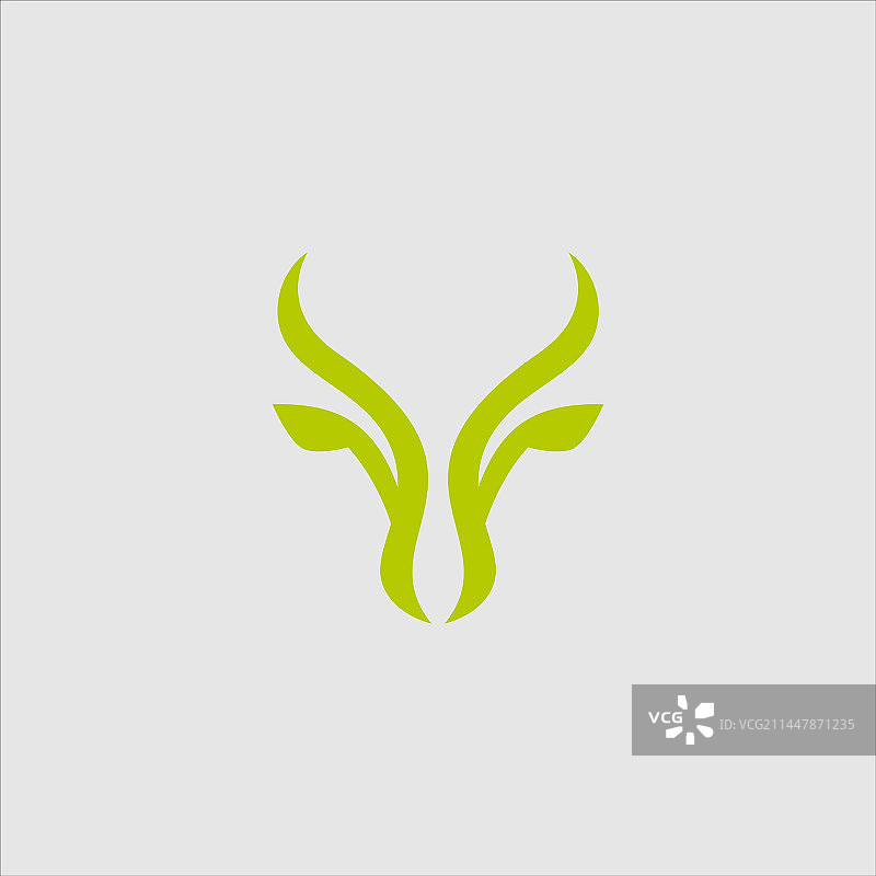 抽象简约的牛头标志概念图片素材