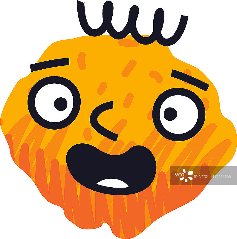 抽象的橙色漫画脸部表情图片素材